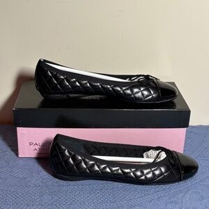 Black PAUL MAYER ATTITUDES Nappa Quilted Flats - Size 7 1/2 - New
